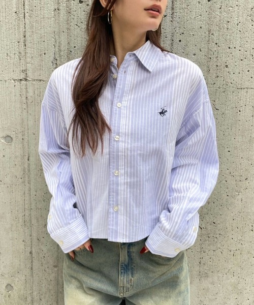 FOREVER 21（フォーエバー トゥエンティーワン）の「【2025SS】【Beverly Hills Polo Club】クロップドシャツ（シャツ/ブラウス・レディース・ブラック/オフホワイト/グレー系その他/グリーン系その他/ブルー系その他/レッド系その他・FREE）」の5枚目の写真
