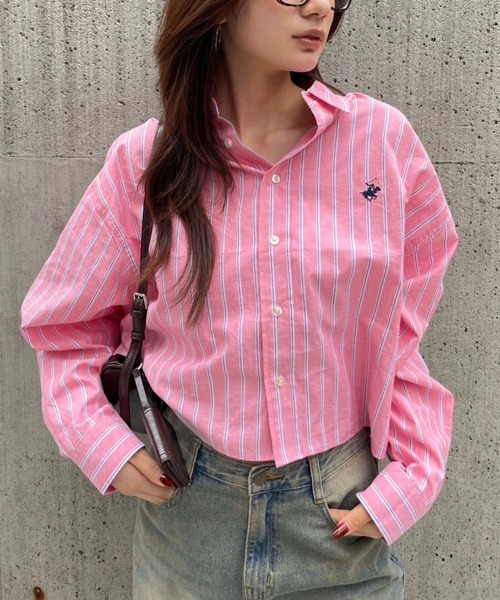 FOREVER 21（フォーエバー トゥエンティーワン）の「【2025SS】【Beverly Hills Polo Club】クロップドシャツ（シャツ/ブラウス・レディース・ブラック/オフホワイト/グレー系その他/グリーン系その他/ブルー系その他/レッド系その他・FREE）」の6枚目の写真