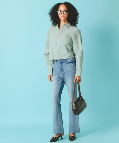 FOREVER 21（フォーエバー トゥエンティーワン）の「【2025SS】【Beverly Hills Polo Club】クロップドシャツ（シャツ/ブラウス・レディース・ブラック/オフホワイト/グレー系その他/グリーン系その他/ブルー系その他/レッド系その他・FREE）」の8枚目の写真