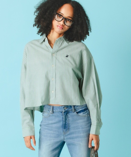 FOREVER 21（フォーエバー トゥエンティーワン）の「【2025SS】【Beverly Hills Polo Club】クロップドシャツ（シャツ/ブラウス・レディース・ブラック/オフホワイト/グレー系その他/グリーン系その他/ブルー系その他/レッド系その他・FREE）」の9枚目の写真