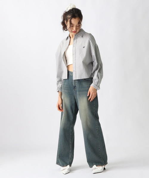 FOREVER 21（フォーエバー トゥエンティーワン）の「【2025SS】【Beverly Hills Polo Club】クロップドシャツ（シャツ/ブラウス・レディース・ブラック/オフホワイト/グレー系その他/グリーン系その他/ブルー系その他/レッド系その他・FREE）」の22枚目の写真