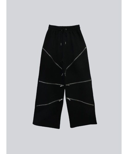 Uenui(ウニュイ)の「ランダム ジップ イージーパンツ(スウェットパンツ・レディース・ブラック/グレー・SMALL/MEDIUM)」の8枚目の写真