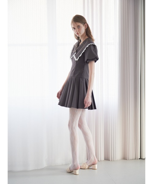 etre loin（エトルワン）の「Low waist pleated mini dress（ワンピース・レディース・ブルー/グレー/ブラック・M）」の10枚目の写真