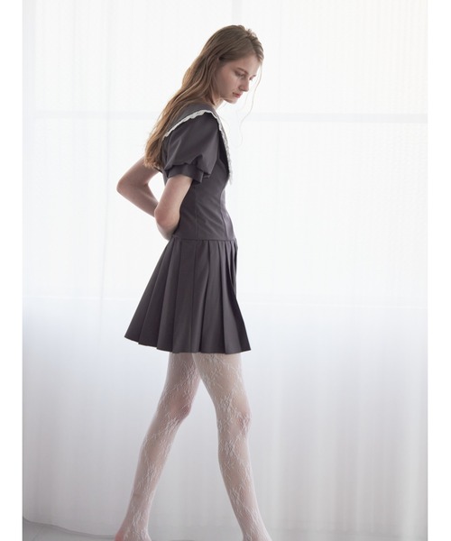 etre loin（エトルワン）の「Low waist pleated mini dress（ワンピース・レディース・ブルー/グレー/ブラック・M）」の11枚目の写真
