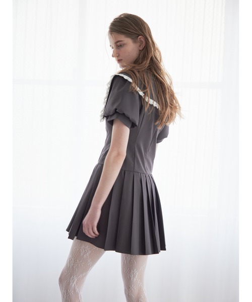 etre loin（エトルワン）の「Low waist pleated mini dress（ワンピース・レディース・ブルー/グレー/ブラック・M）」の14枚目の写真