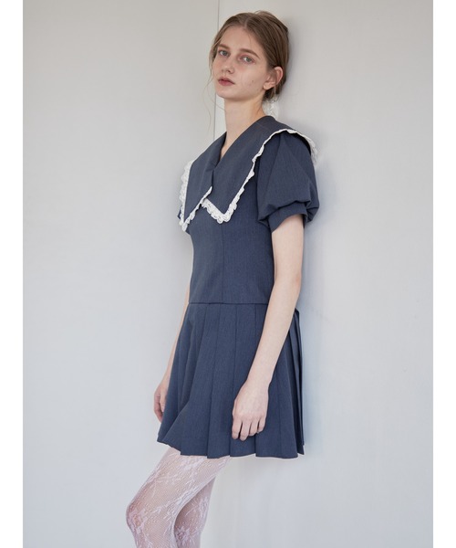 etre loin（エトルワン）の「Low waist pleated mini dress（ワンピース・レディース・ブルー/グレー/ブラック・M）」の21枚目の写真