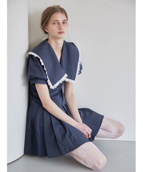 etre loin（エトルワン）の「Low waist pleated mini dress（ワンピース・レディース・ブルー/グレー/ブラック・M）」の22枚目の写真