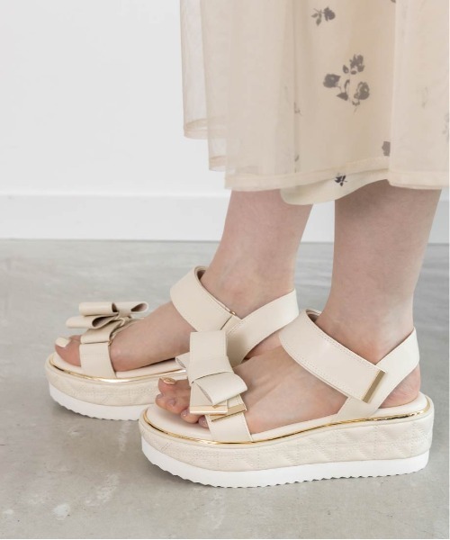 【新品未使用】ランダ　スポーツサンダル　アイボリー　Mサイズ セール】2WAY リボンスポーツサンダル（サンダル）｜RANDA（ランダ）の
