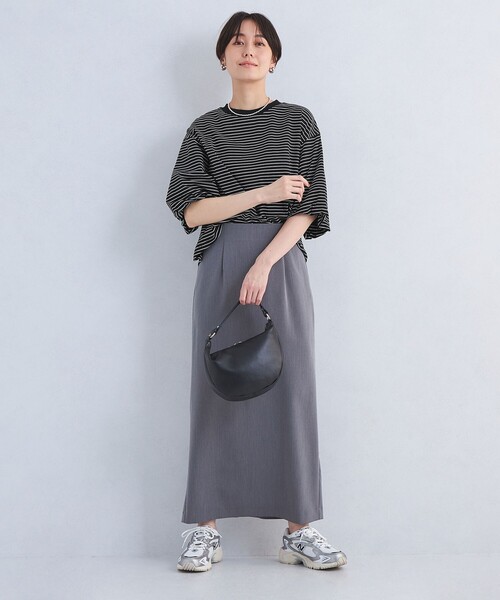 green label relaxing(グリーンレーベルリラクシング)の「パフギャザースリーブ プルオーバー カットソー(Tシャツ/カットソー・レディース・その他2/その他1/ブラック/オフホワイト・FREE)」の10枚目の写真