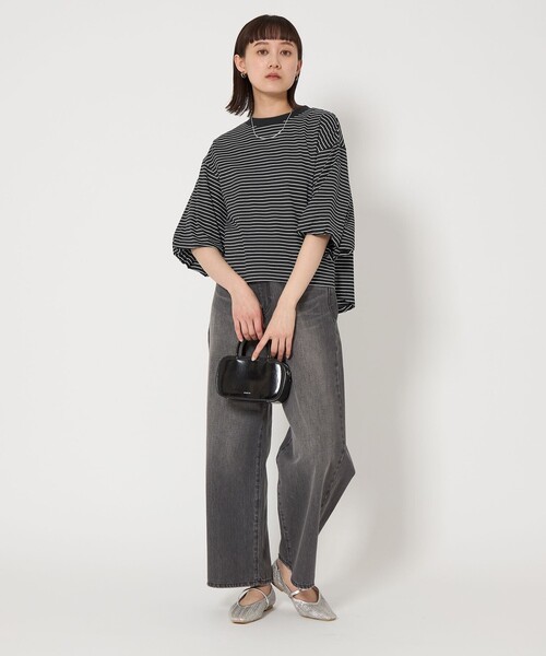 green label relaxing(グリーンレーベルリラクシング)の「パフギャザースリーブ プルオーバー カットソー(Tシャツ/カットソー・レディース・その他2/その他1/ブラック/オフホワイト・FREE)」の8枚目の写真