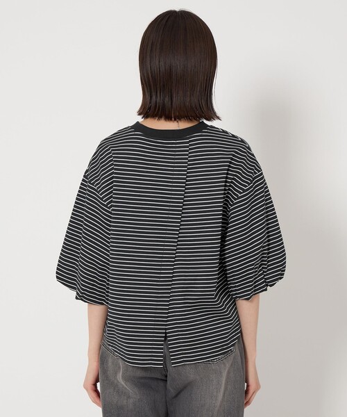 green label relaxing(グリーンレーベルリラクシング)の「パフギャザースリーブ プルオーバー カットソー(Tシャツ/カットソー・レディース・その他2/その他1/ブラック/オフホワイト・FREE)」の22枚目の写真