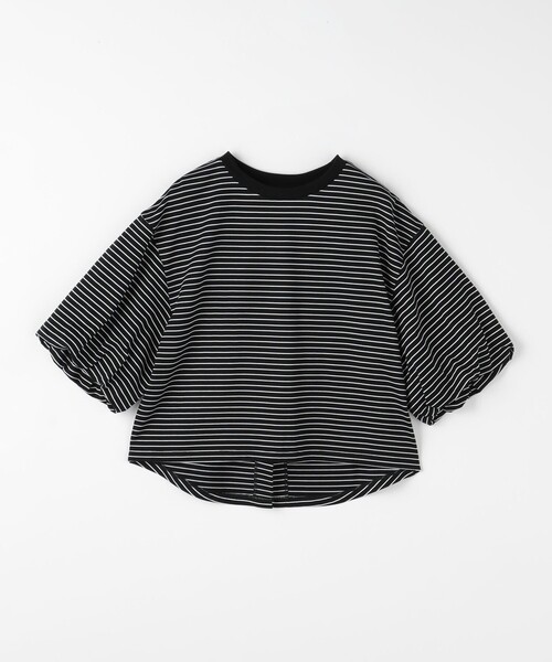 green label relaxing(グリーンレーベルリラクシング)の「パフギャザースリーブ プルオーバー カットソー(Tシャツ/カットソー・レディース・その他2/その他1/ブラック/オフホワイト・FREE)」の21枚目の写真