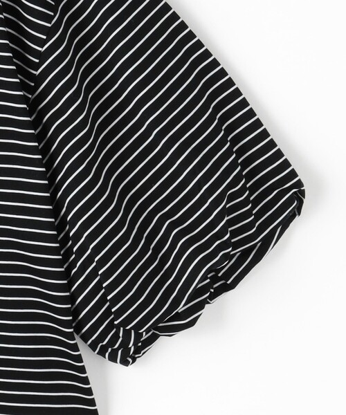 green label relaxing(グリーンレーベルリラクシング)の「パフギャザースリーブ プルオーバー カットソー(Tシャツ/カットソー・レディース・その他2/その他1/ブラック/オフホワイト・FREE)」の18枚目の写真