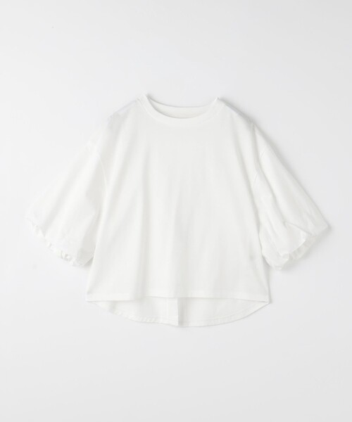 パフギャザースリーブ プルオーバー カットソー（Tシャツ