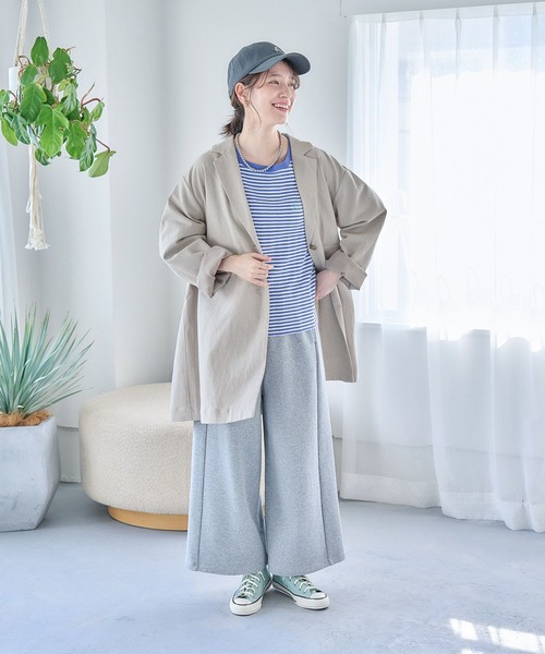 studio CLIP（スタディオクリップ）の「裏毛スッキリストレートパンツ[プチ・トールサイズあり]（スウェットパンツ・レディース・グレー/アイボリー/スモーク・FREE/PF/TF）」の21枚目の写真