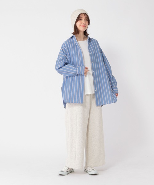 studio CLIP（スタディオクリップ）の「裏毛スッキリストレートパンツ[プチ・トールサイズあり]（スウェットパンツ・レディース・グレー/アイボリー/スモーク・FREE/PF/TF）」の5枚目の写真