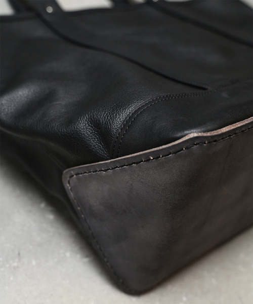 EARLE(アール)の「EARLE アール / Shoe sole basket tote bag L レザートートバッグ ビッグボートバッグ / ER5501(トートバッグ・メンズ・ブラウン/ブラック・FREE)」の4枚目の写真