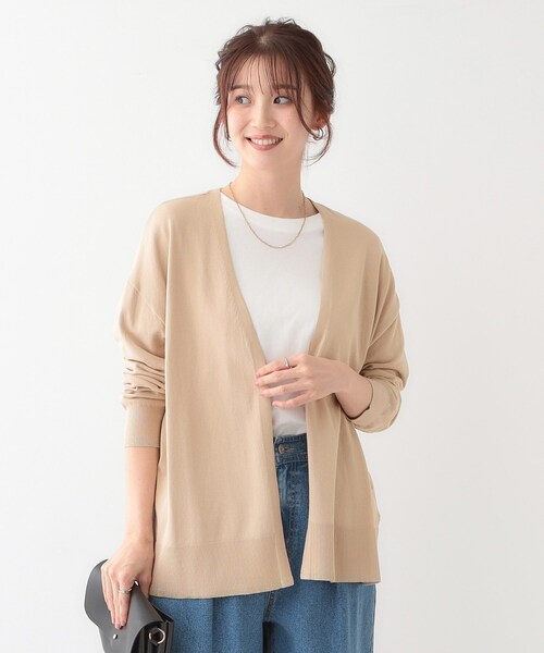 DRESKIP(ドレスキップ)の「【S-LL】リブのラメが華やかな トッパー ニットカーディガン(カーディガン/ボレロ・レディース・ブラック/ナチュラル/ブルー/ベージュ・01/02/03/04)」の20枚目の写真