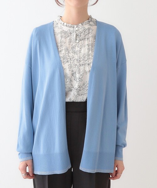 DRESKIP(ドレスキップ)の「【S-LL】リブのラメが華やかな トッパー ニットカーディガン(カーディガン/ボレロ・レディース・ブラック/ナチュラル/ブルー/ベージュ・01/02/03/04)」の6枚目の写真