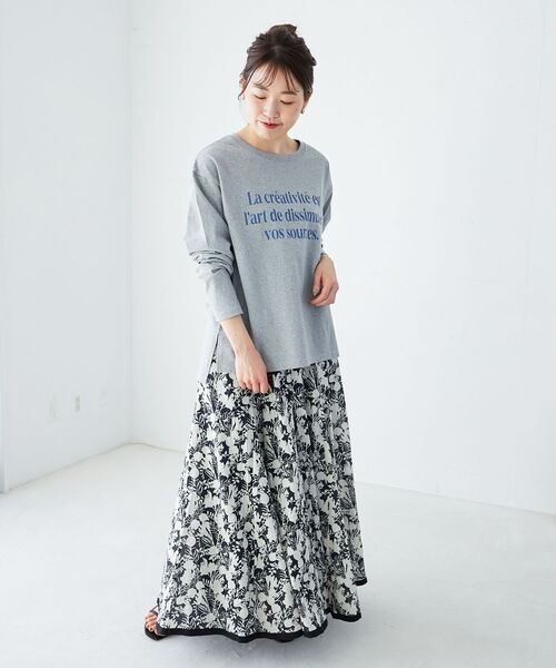 le.coeur blanc（ルクールブラン）の「《手洗い可能》Fanaka別注バイカラーフラワースカート（スカート・レディース・ブルー/ブラック・38）」の17枚目の写真