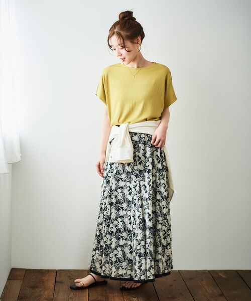 le.coeur blanc（ルクールブラン）の「《手洗い可能》Fanaka別注バイカラーフラワースカート（スカート・レディース・ブルー/ブラック・38）」の18枚目の写真