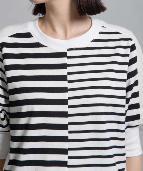 MARECHAL TERRE（マルシャルテル）の「ジョイントトップス（Tシャツ/カットソー・レディース・ブラック/オフホワイト/ベージュ/ブラック×ホワイト・MEDIUM）」の14枚目の写真