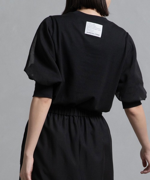 MARECHAL TERRE（マルシャルテル）の「ジョイントトップス（Tシャツ/カットソー・レディース・ブラック/オフホワイト/ベージュ/ブラック×ホワイト・MEDIUM）」の21枚目の写真