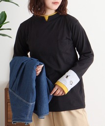 Emago（イマゴ）の「EMAGO 袖切替えハイネックロングスリーブ（Tシャツ/カットソー）」