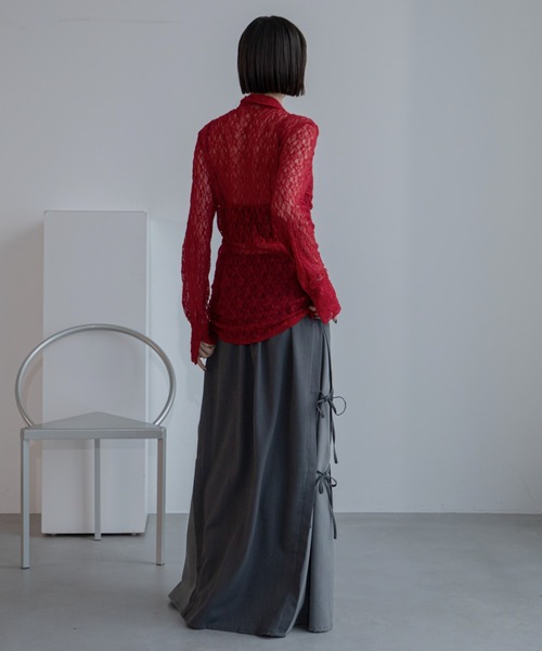 VACANCY（ヴァカンシー）の「ドロストレースシアーシャツ/新色追加（シャツ/ブラウス・レディース・ホワイト/ブラック/レッド/ブラウン・FREE）」の15枚目の写真