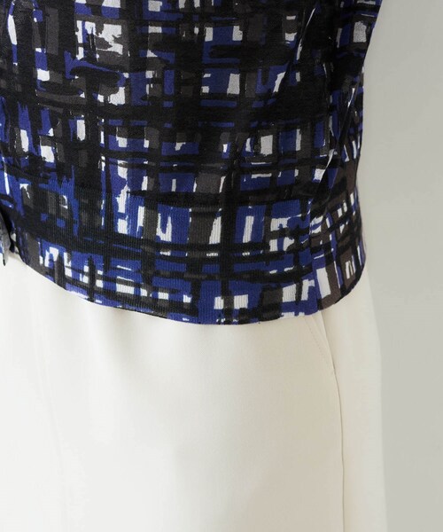 UNTITLED（アンタイトル）の「【セットアップ可能/アンサンブル可能/シアー】チェックプリント カーディガンニット（カーディガン/ボレロ・レディース・キャメル/ネイビー系・00/02/04/44）」の19枚目の写真