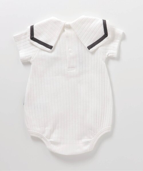 apres les cours（アプレレクール）の「セーラー衿ボディースーツ（ロンパース・キッズ・オフホワイト/サックスブルー/レインボー・70/80）」の9枚目の写真