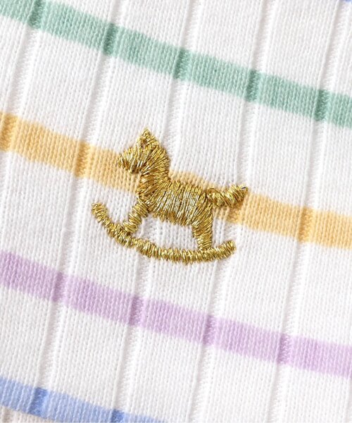 apres les cours（アプレレクール）の「セーラー衿ボディースーツ（ロンパース・キッズ・オフホワイト/サックスブルー/レインボー・70/80）」の19枚目の写真