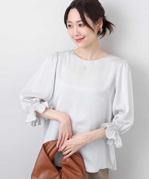 MERVEILLE H. - ブラウス  ミサです。 AMBIDEX Store △○80satin frill puff ブラウス(F DENIM): FLAT