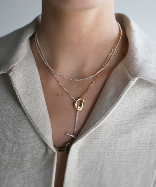 TEN. MIX SILVER 18KGP ポウムラリエット　ネックレス SILVER 18KGP ポウムラリエット（ネックレス）｜TEN.（テン）の