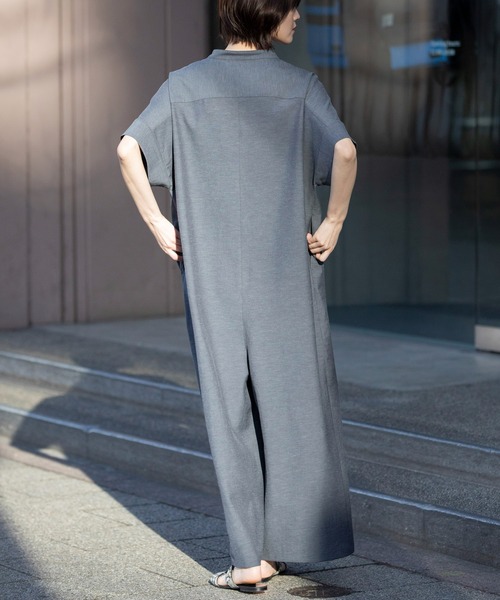 Munich（ミューニック）の「【UVカット】【速乾性】【接触冷感】麻混ツイルコンビネゾン（つなぎ/オールインワン・レディース・グレイッシュベージュ/ブラック/ダークグレー・M/S）」の15枚目の写真