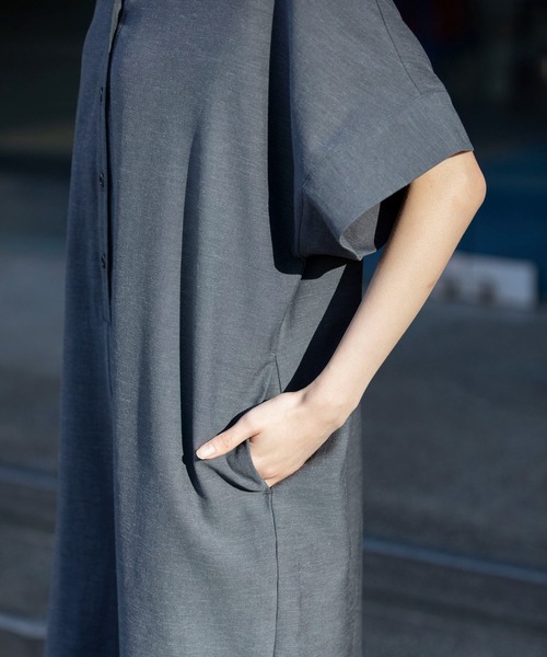 Munich（ミューニック）の「【UVカット】【速乾性】【接触冷感】麻混ツイルコンビネゾン（つなぎ/オールインワン・レディース・グレイッシュベージュ/ブラック/ダークグレー・M/S）」の22枚目の写真