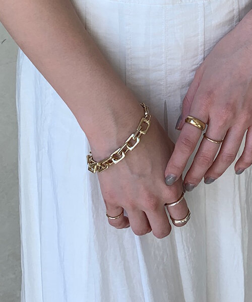 DouDou（ドゥドゥ）の「スクエアチェーンブレスレット（ブレスレット・レディース・シルバー/ゴールド・FREE）」の5枚目の写真