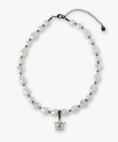 すぐ届く☆国内発送 ANNASUI ハート蝶モチーフ パールネックレス ANNA SUI ネックレス ハート 蝶モチーフ パールネックレス