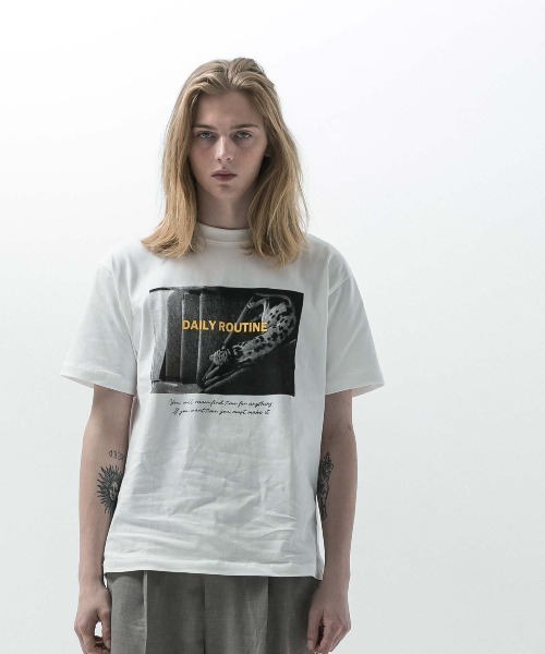 SLICK(スリック)の「【SLICK/スリック】Regular Fit Printed T-Shirt (Routin) / レギュラーフィットプリントTシャツ /レギュラーフィット / ヘビーウェイト(Tシャツ/カットソー・メンズ・ホワイト/ブラック・3/2/1)」の11枚目の写真