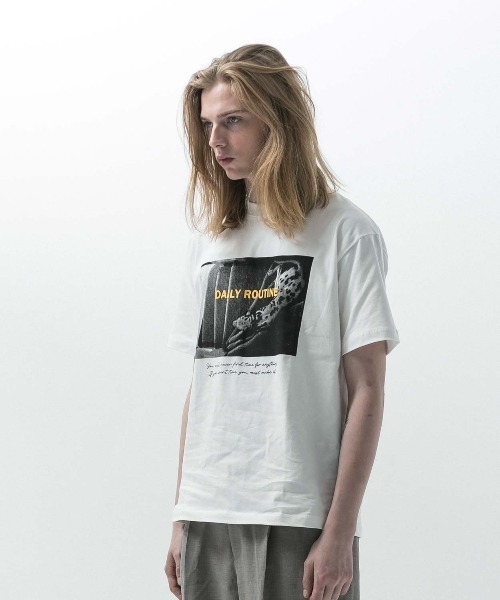 SLICK(スリック)の「【SLICK/スリック】Regular Fit Printed T-Shirt (Routin) / レギュラーフィットプリントTシャツ /レギュラーフィット / ヘビーウェイト(Tシャツ/カットソー・メンズ・ホワイト/ブラック・3/2/1)」の10枚目の写真