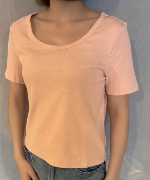 Girly Doll(ガーリードール)の「ラウンドネックベーシックリブTシャツ(Tシャツ/カットソー・レディース・ホワイト/ピンク/ブラック/グレー/ブルー・M/L/XL)」の12枚目の写真