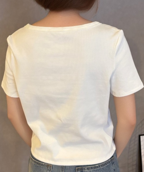 Girly Doll(ガーリードール)の「ラウンドネックベーシックリブTシャツ(Tシャツ/カットソー・レディース・ホワイト/ピンク/ブラック/グレー/ブルー・M/L/XL)」の7枚目の写真