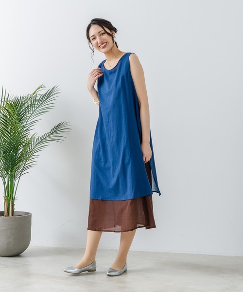 fort point(フォーポイント)の「【FORT POINT/フォートポイント】インド綿 無地 ノースリーブワンピース(ワンピース・レディース・グレー/ブラック/ネイビー/グリーン・FREE)」の15枚目の写真