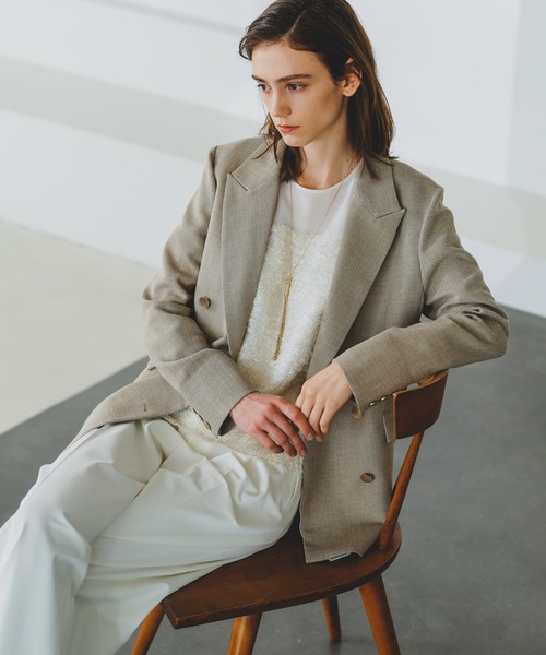 LAUTREAMONT(ロートレアモン)の「リネンライクテーラードジャケット≪手洗い可能≫(テーラードジャケット・レディース・ホワイト/ブラック/ベージュ・11号/9号)」の3枚目の写真