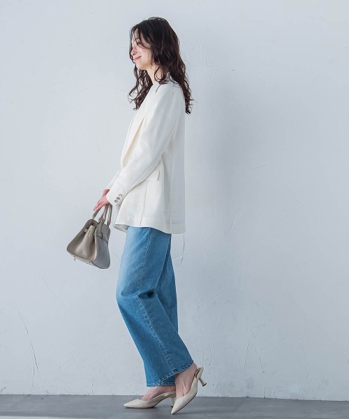 LAUTREAMONT(ロートレアモン)の「リネンライクテーラードジャケット≪手洗い可能≫(テーラードジャケット・レディース・ホワイト/ブラック/ベージュ・11号/9号)」の10枚目の写真