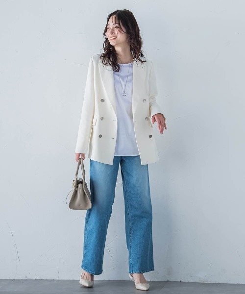 LAUTREAMONT(ロートレアモン)の「リネンライクテーラードジャケット≪手洗い可能≫(テーラードジャケット・レディース・ホワイト/ブラック/ベージュ・11号/9号)」の12枚目の写真