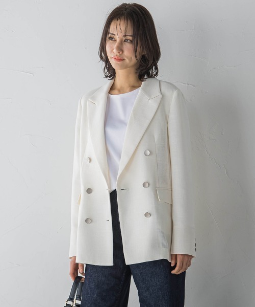 LAUTREAMONT(ロートレアモン)の「リネンライクテーラードジャケット≪手洗い可能≫(テーラードジャケット・レディース・ホワイト/ブラック/ベージュ・11号/9号)」の15枚目の写真