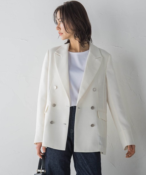 LAUTREAMONT(ロートレアモン)の「リネンライクテーラードジャケット≪手洗い可能≫(テーラードジャケット・レディース・ホワイト/ブラック/ベージュ・11号/9号)」の16枚目の写真