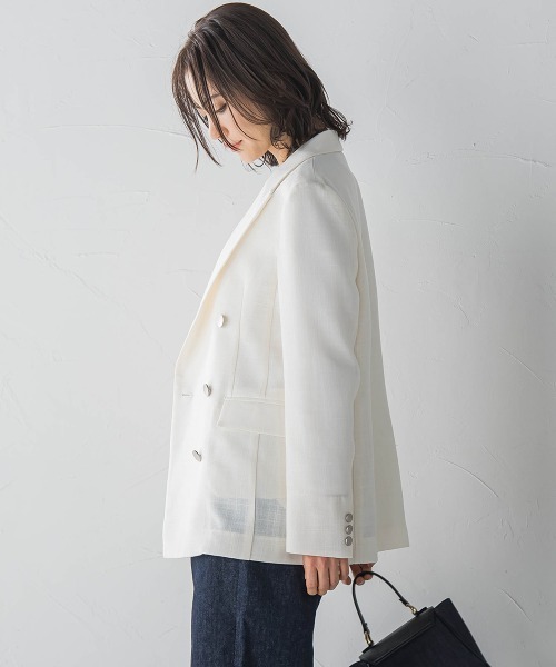 LAUTREAMONT(ロートレアモン)の「リネンライクテーラードジャケット≪手洗い可能≫(テーラードジャケット・レディース・ホワイト/ブラック/ベージュ・11号/9号)」の18枚目の写真