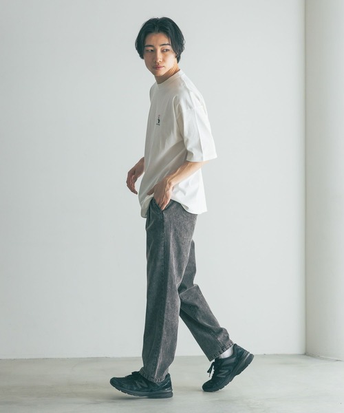 LOWRYS FARM（ローリーズファーム）の「ライトデニムイージーパンツ　 329250（デニムパンツ・メンズ・ブラック/ブルー・MEDIUM/LARGE）」の6枚目の写真